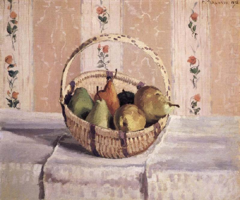 Camille Pissarro apples and pears in a round basket china oil painting image